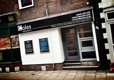 Coles Solicitors Tray Sign South Durham